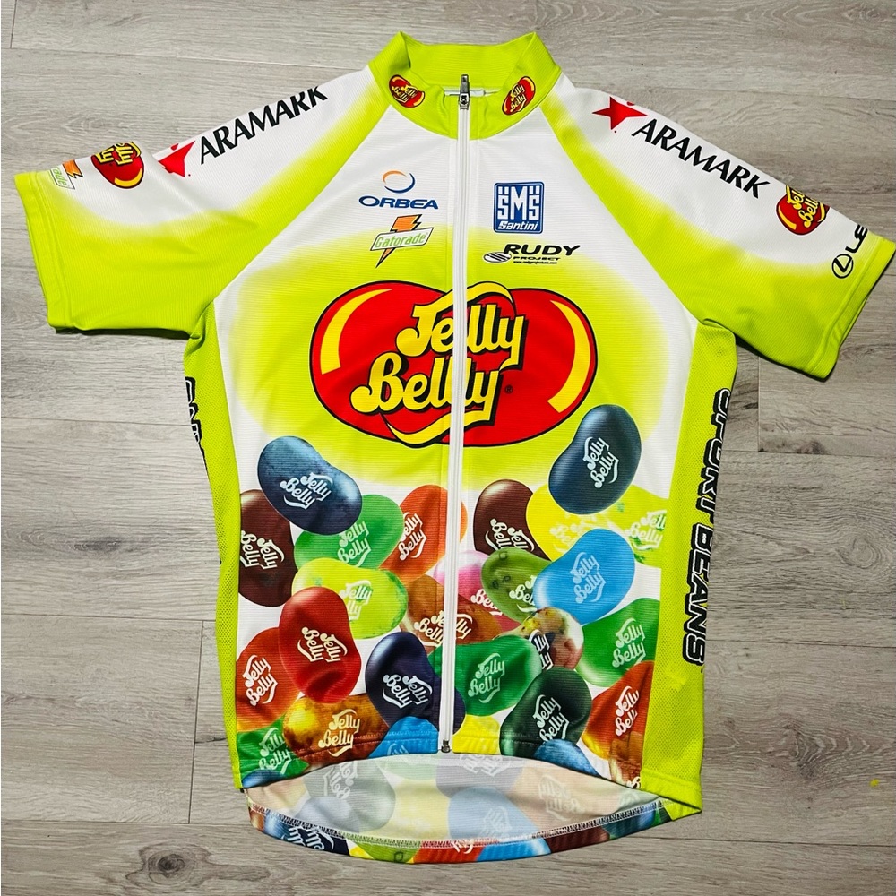 SMS Santini Jelly Belly Team Cycling Jersey  Size XXL Short Sleeve Made In Italy